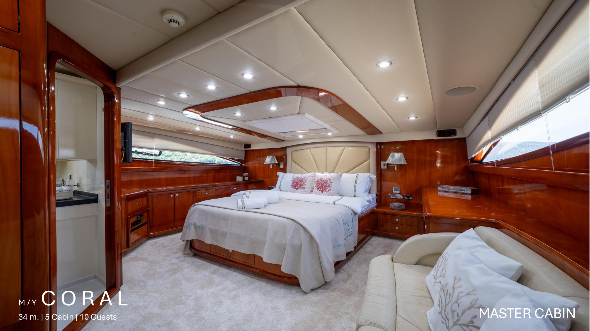 M/Y Coral — Master kabin