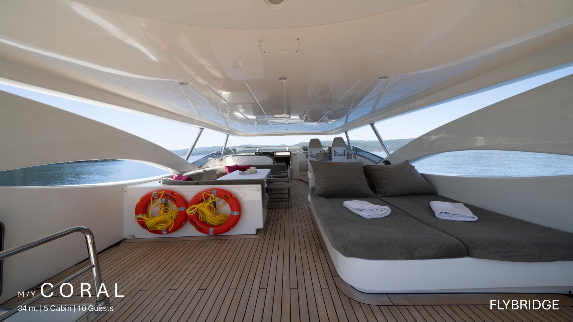 M/Y Coral — Flybridge açık deniz